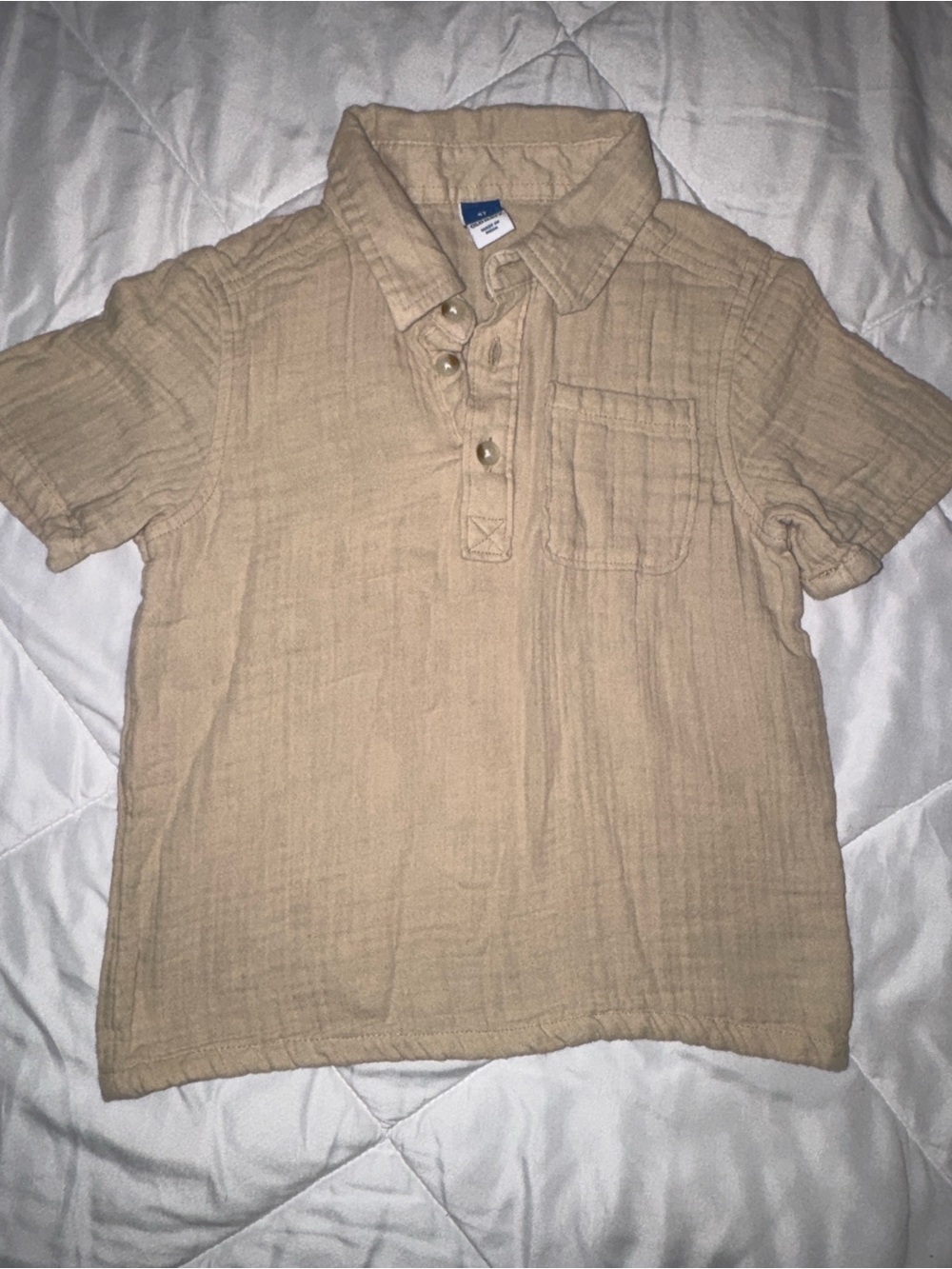 Old Navy Beige Cotton Polo Shirt for Kids